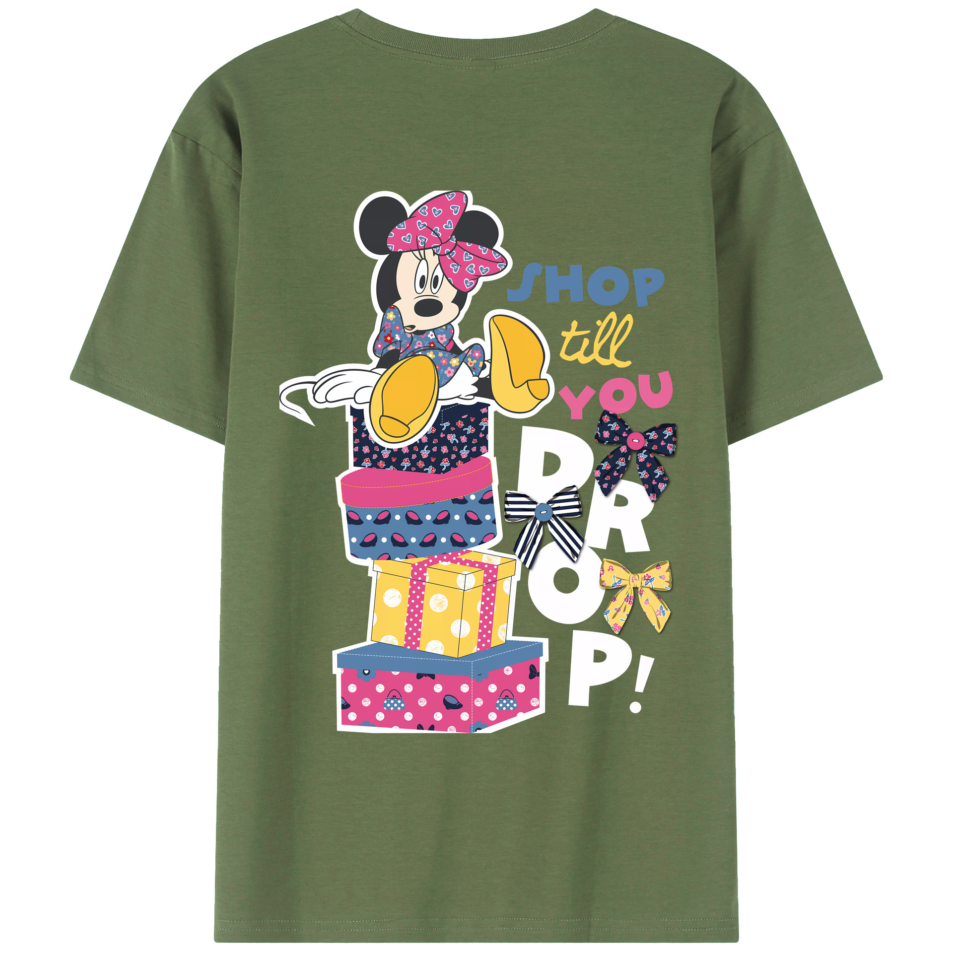 ミッキーマウス Mickey Mouse 綿100％ メンズ半袖Tシャツ（バックプリント） 通気性